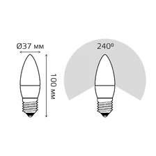 Светодиодная лампа Gauss Свеча 6,5W 550Lm 4100K E27 103102207 5