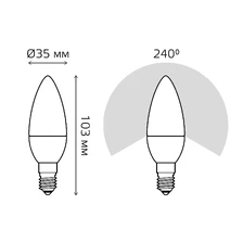 Светодиодная лампа Gauss Свеча 9,5W 950Lm 4100K E14 103101210 5