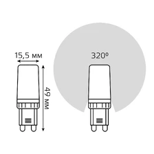 Светодиодная лампа Gauss 3W 230Lm 2700K G9 107709103 6