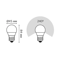 Светодиодная лампа Gauss Шар 10W 710Lm 3000K E27 53210 6