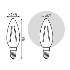 Светодиодная лампа Gauss Свеча 9W 680Lm 2700K E14 103801109 5