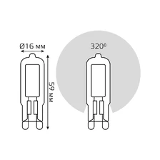 Светодиодная лампа Gauss 3,5W 260Lm 4100K G9 107809203 5