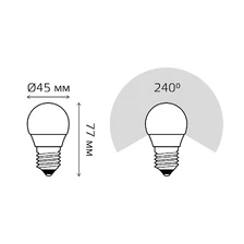 Светодиодная лампа Gauss Шар 9,5W 950Lm 4100K E27 105102210 4