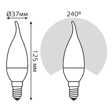 Светодиодная лампа Gauss Свеча 6,5W 520Lm 3000K E14 104101107 6