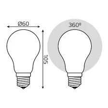 Светодиодная лампа Gauss A60 10W 820Lm 2700K E27 102202110 6