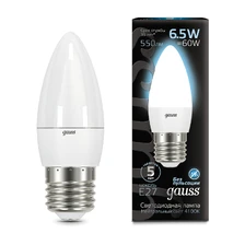 Светодиодная лампа Gauss Свеча 6,5W 550Lm 4100K E27 103102207 1