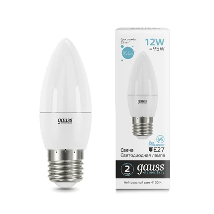 Светодиодная лампа Gauss Свеча 12W 950Lm 4100K E27 30222