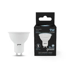 Светодиодная лампа Gauss Софит 9W 830Lm 4100K GU10 101506209 1