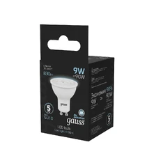 Светодиодная лампа Gauss Софит 9W 830Lm 4100K GU10 101506209 4