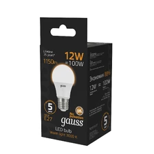 Светодиодная лампа Gauss A60 12W 1150Lm 3000K E27 102502112 4