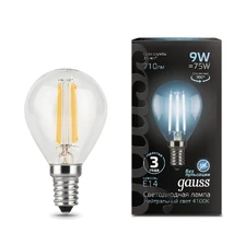 Светодиодная лампа Gauss Шар 9W 710Lm 4100K E14 105801209 1
