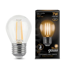 Светодиодная лампа Gauss Шар 7W 550Lm 2700K E27 105802107 1