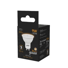 Светодиодная лампа Gauss Софит 9W 830Lm 3000K GU10 101506109 4