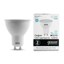 Светодиодная лампа Gauss Софит 5,5W 450Lm 4100K GU10 13626 1