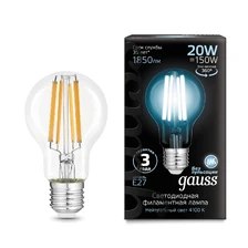 Светодиодная филаментная лампа Gauss A60 20W 1850Lm 4100K E27 102902220 1