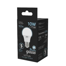 Светодиодная лампа Gauss A60 10W 920Lm 4100K E27 102502210 4