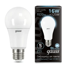 Светодиодная лампа Gauss A60 16W 1520Lm 4100K E27 102502216 1