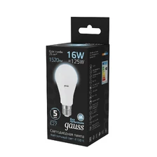 Светодиодная лампа Gauss A60 16W 1520Lm 4100K E27 102502216 3