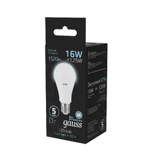 Светодиодная лампа Gauss A60 16W 1520Lm 4100K E27 102502216 4