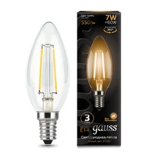 Светодиодная лампа Gauss Свеча 7W 550Lm 2700K E14 103801107 1